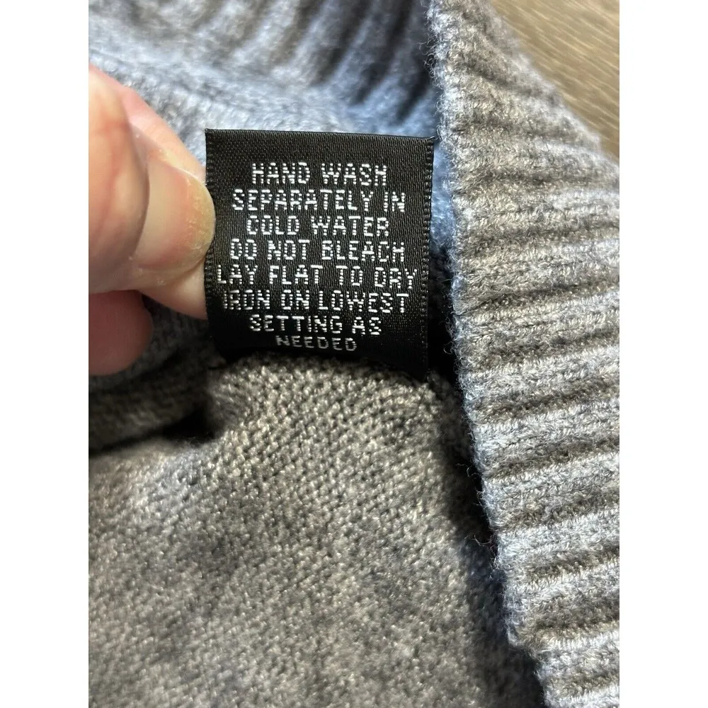 Cyrus Rayon Blend Tight Knit Gray Cowl Neck Dolman Sleeve Sweater w/Pockets L - Image 8