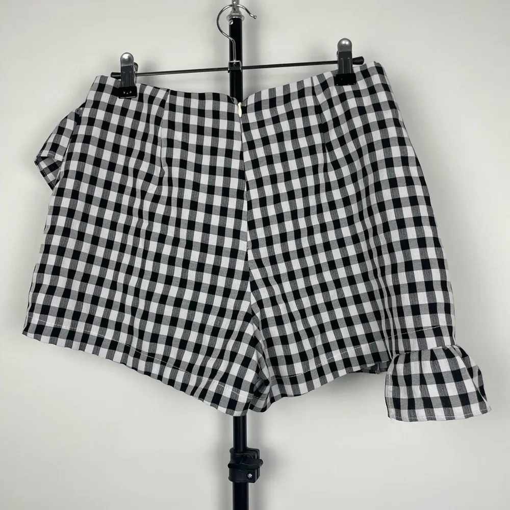 SEEK the Label  Black White Gingham Checked Ruffle Skort - Image 4