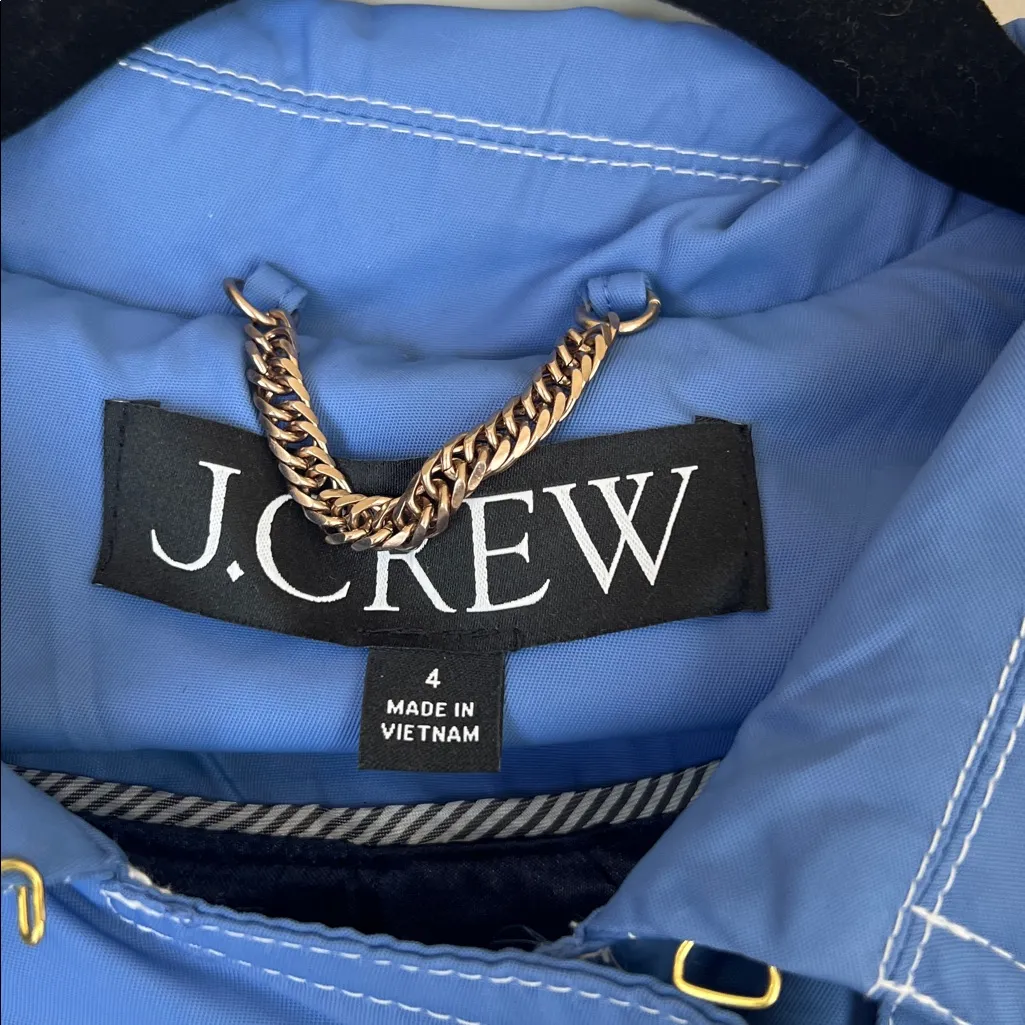 J. Crew Trench Coat Long Waterproof Lightweight Size 4 - Image 3