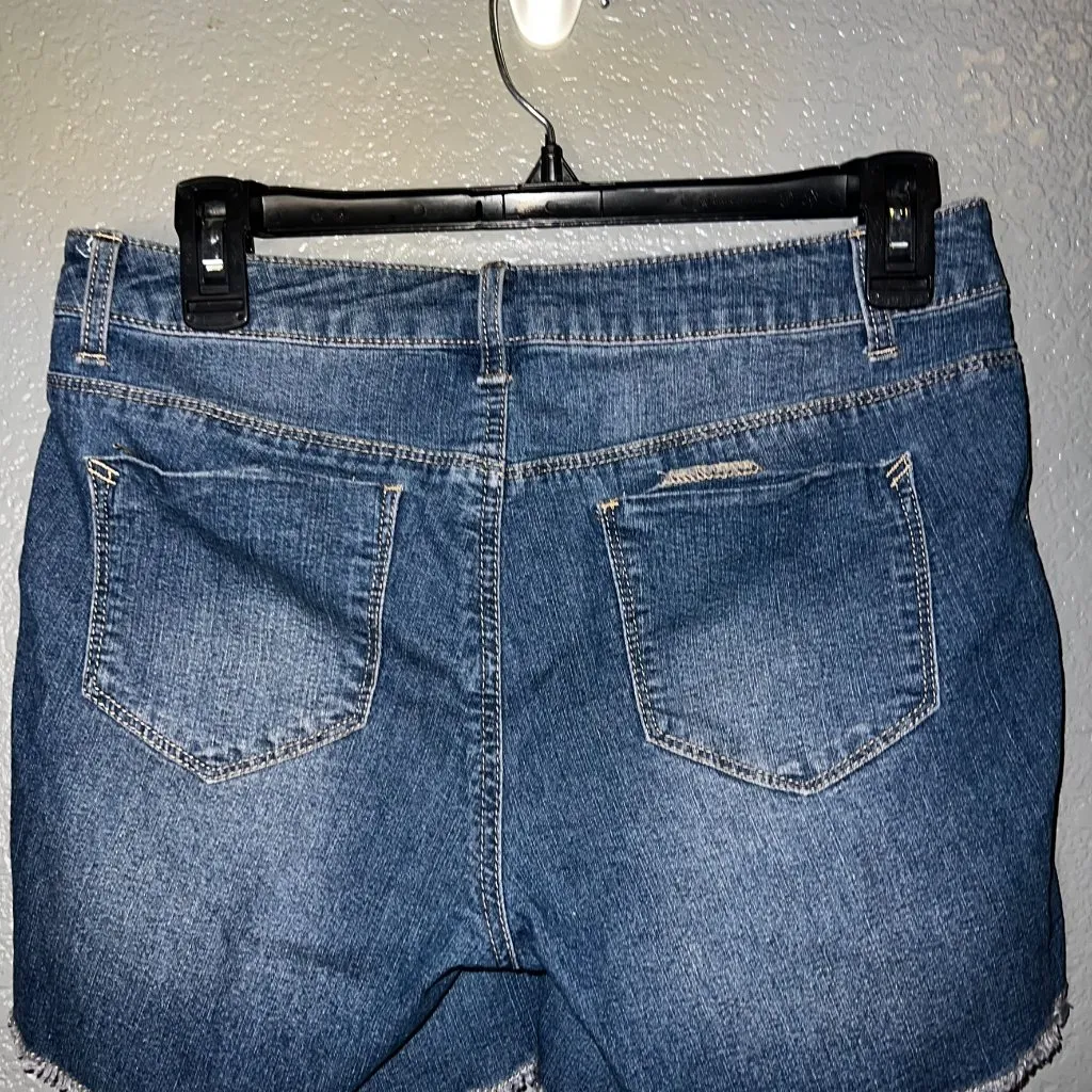 AG Denim Cutoff Jean Shorts Women’s 8 Frayed Hem Blue Stretch - Image 4