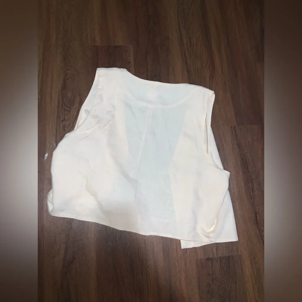 Versona seashell embroidered tassel vest linen XXL CREAM RED fall casual boho - Image 7