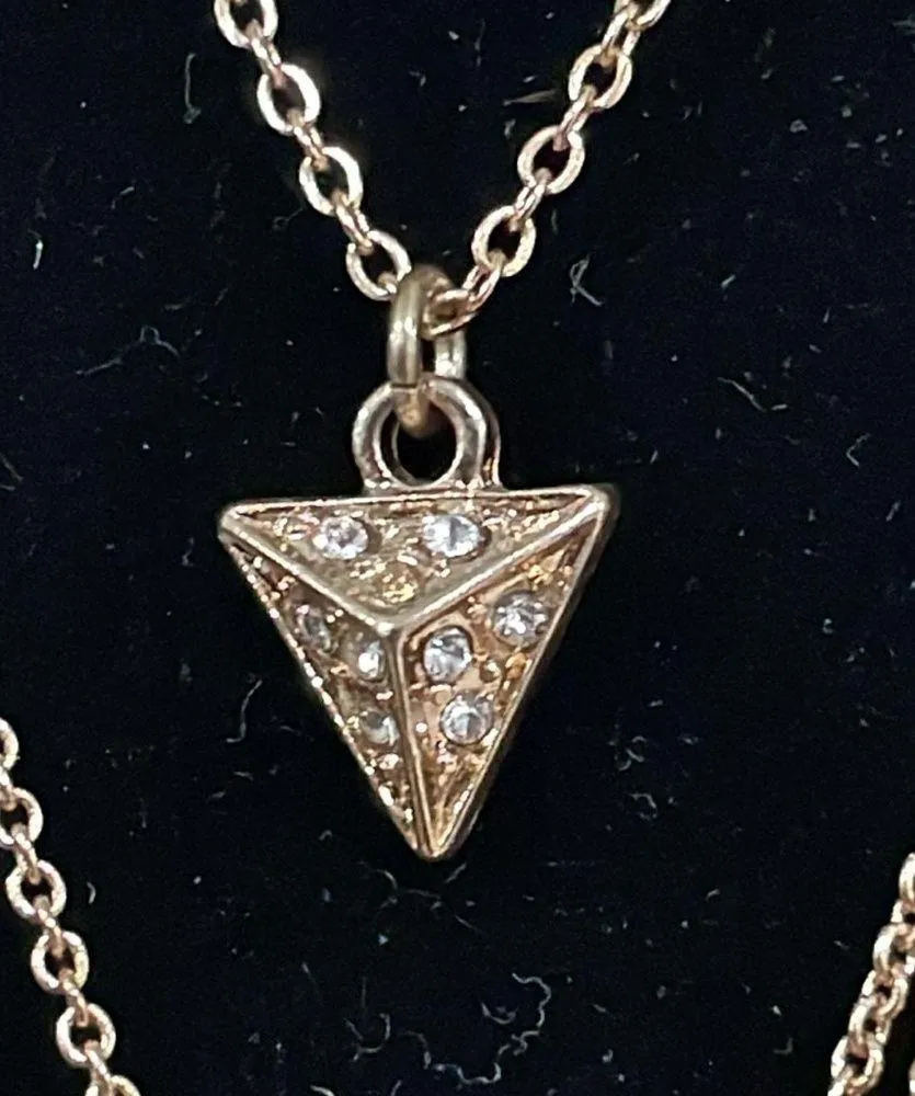 Gold tone triple strand rhinestone stone accent lariat necklace - Image 6