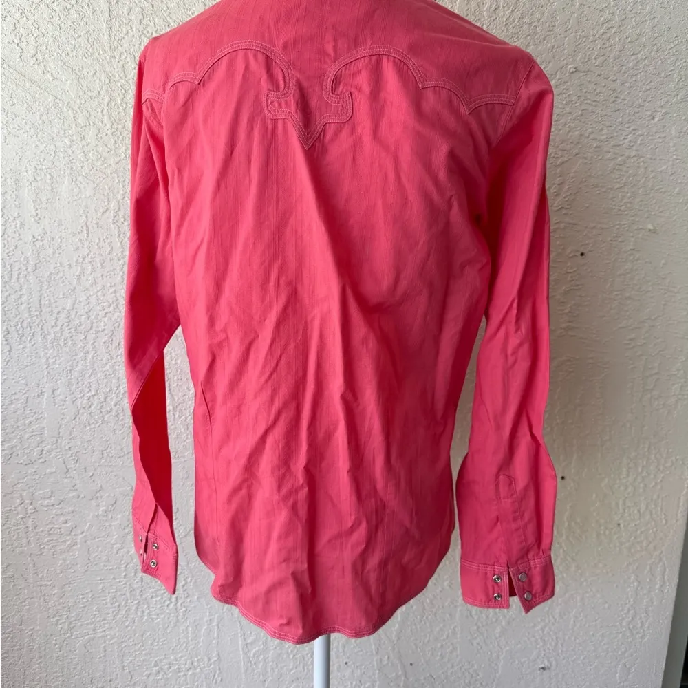 Vintage Wrangler Western Shirt Red Size L Western Rodeo Button Up Long Sleeve - Image 4