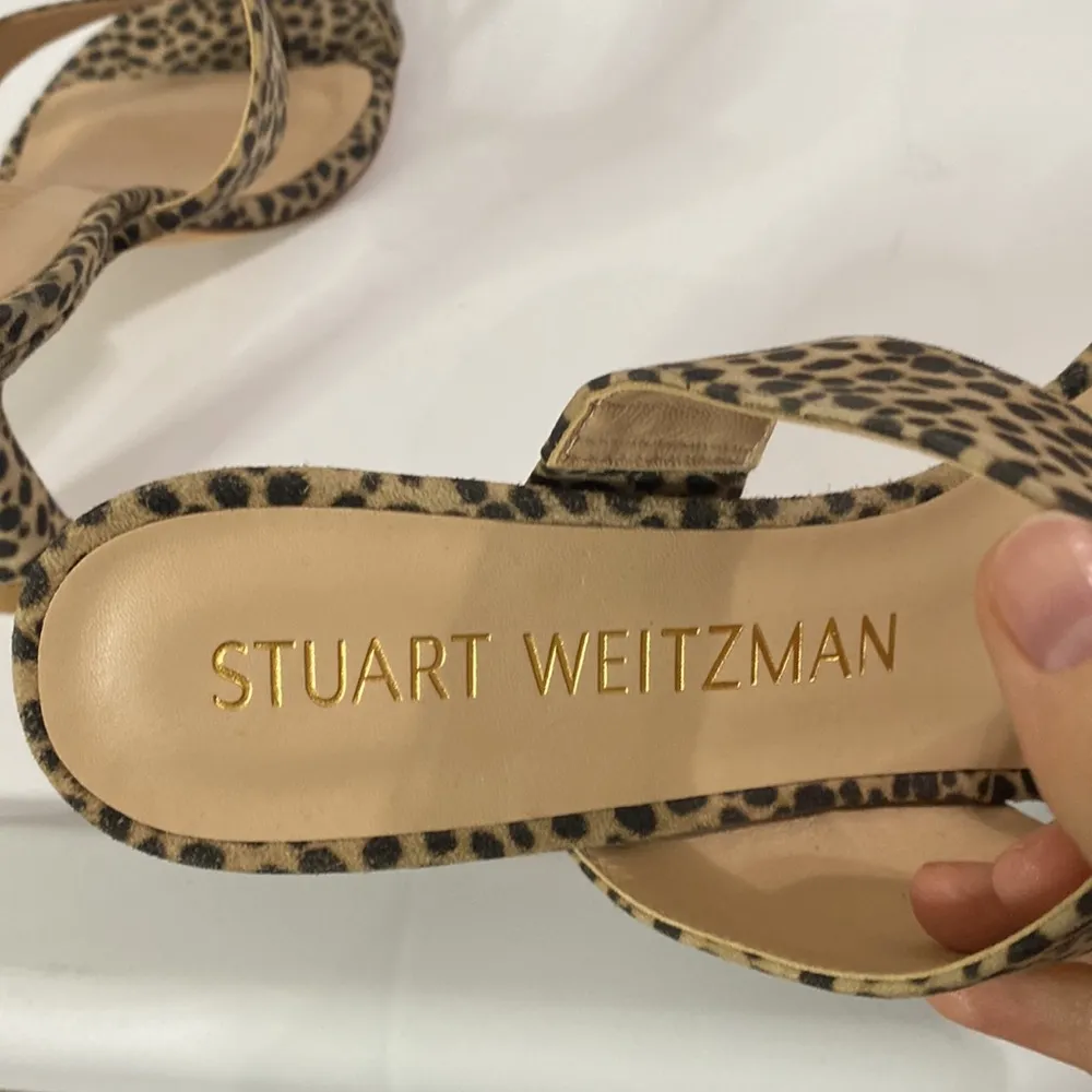 New Stuart Weitzman Lyla 75 cheetah print suede mule high-heel sandals size 8 - Image 11