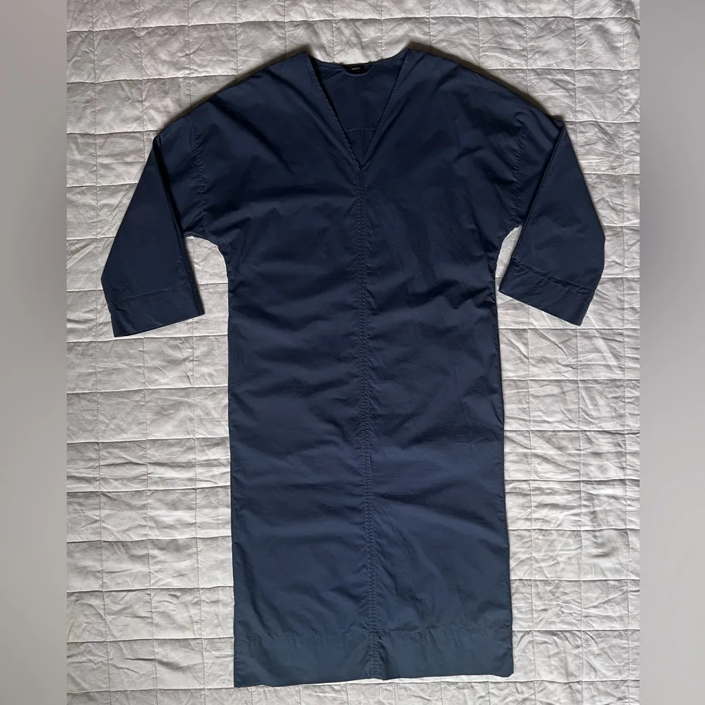 Joseph Navy Etta Cotton Poplin Midi Dress Lagenlook Quiet Luxury - Small/ EU34 - Image 3