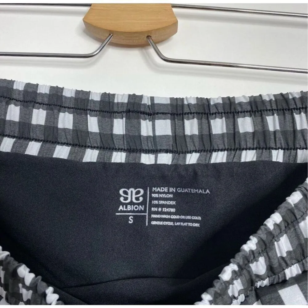 Albion Fit Agnes Gingham Print Sprinter Shorts Size Small - Image 5