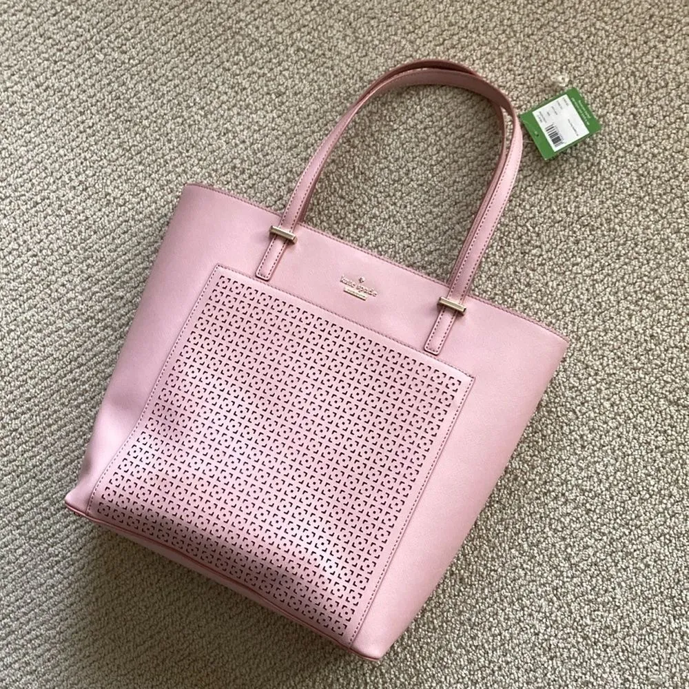 NEW Kate Spade Cedar Street Perforated Taylor Bag Handbag Texture Pink 2014 NWT - Image 3
