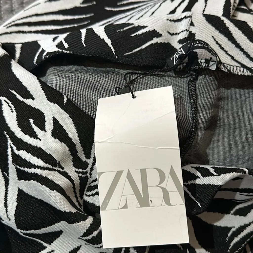 NWT ZARA JACQUARD PANTS  High-waisted pants with elastic waistband. - Image 10