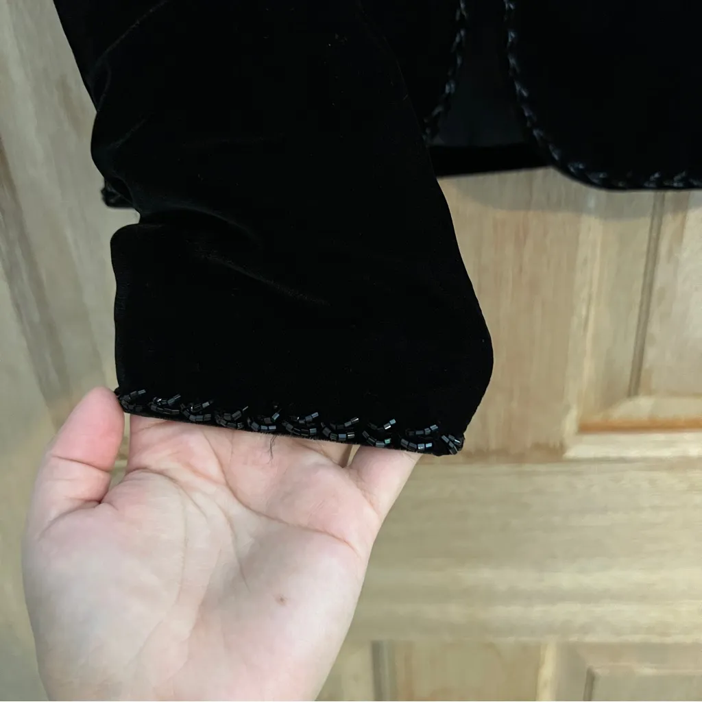 IB Diffusion vintage women’s velvet cardigan jacket black‎ size 6 Black - Image 2