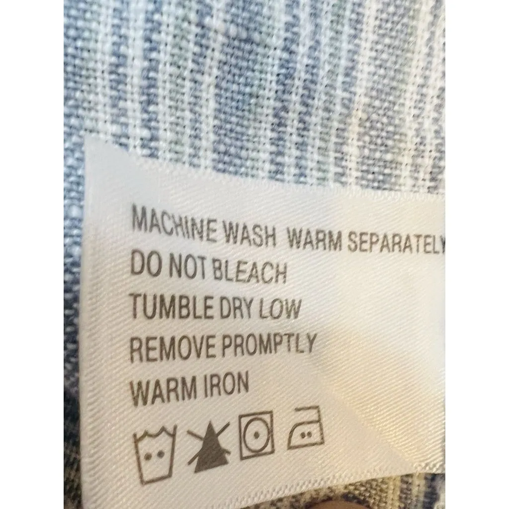 Orvis Women’s Shoreline Linen Pull On Straight Leg Pants XL Blue White NWT - Image 10