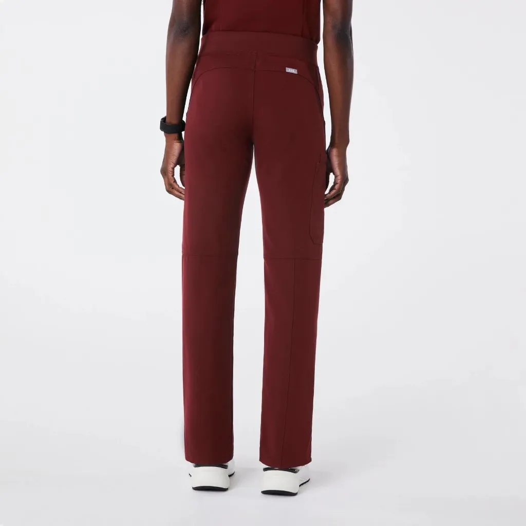 Figs Kade Cargo Scrub Pants in Burgundy, Size Large - Image 6