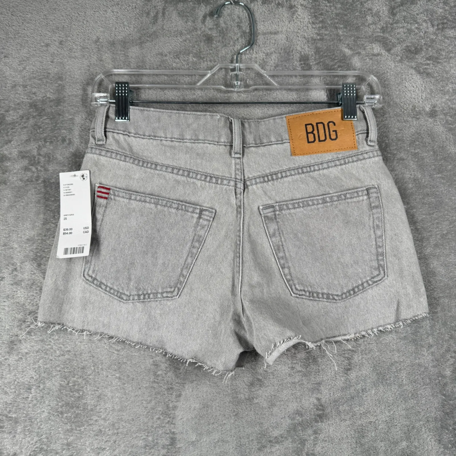 BDG UO Denim Shorts Size 0 25 Frayed Cutoff Jean Shorts Gray Grunge Indie Y2K - Image 3