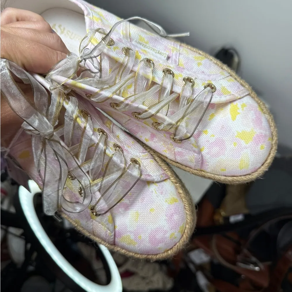 LoveShackFancy x Superga Perky Espadrille Platform Sneakers Sz 8 - Image 4