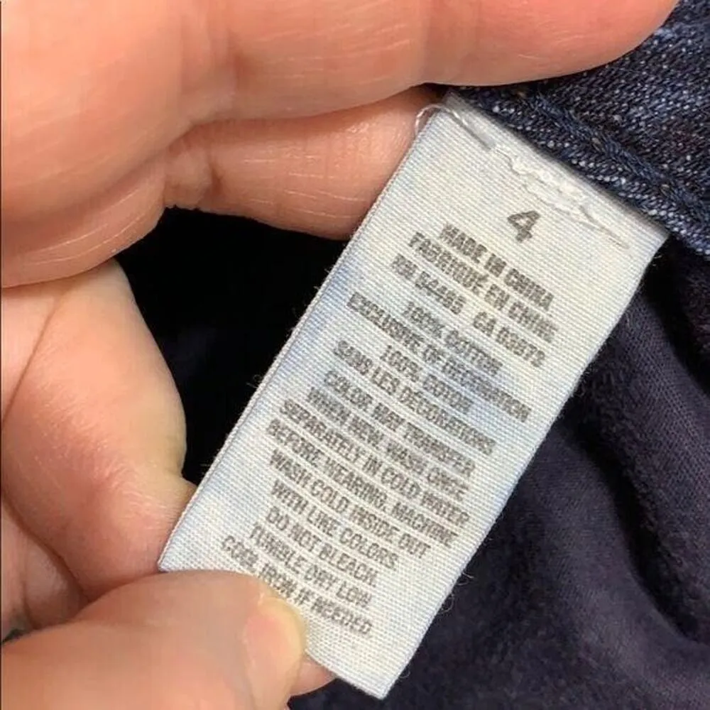 Womens Denim Blue Jean Shorts Dark Wash Cutoff Size 4 - Image 8