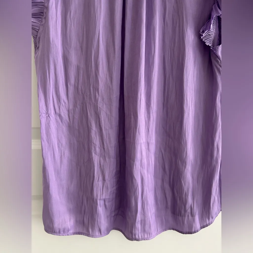 Current Air Flutter Sleeve Blouse Purple Lilac Size M - Image 11
