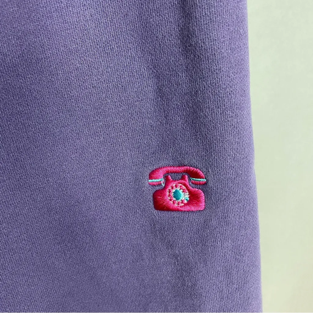 Teddy Fresh Joggers Everything I Love Sweatpants Embroidered Icons XL Purple - Image 15