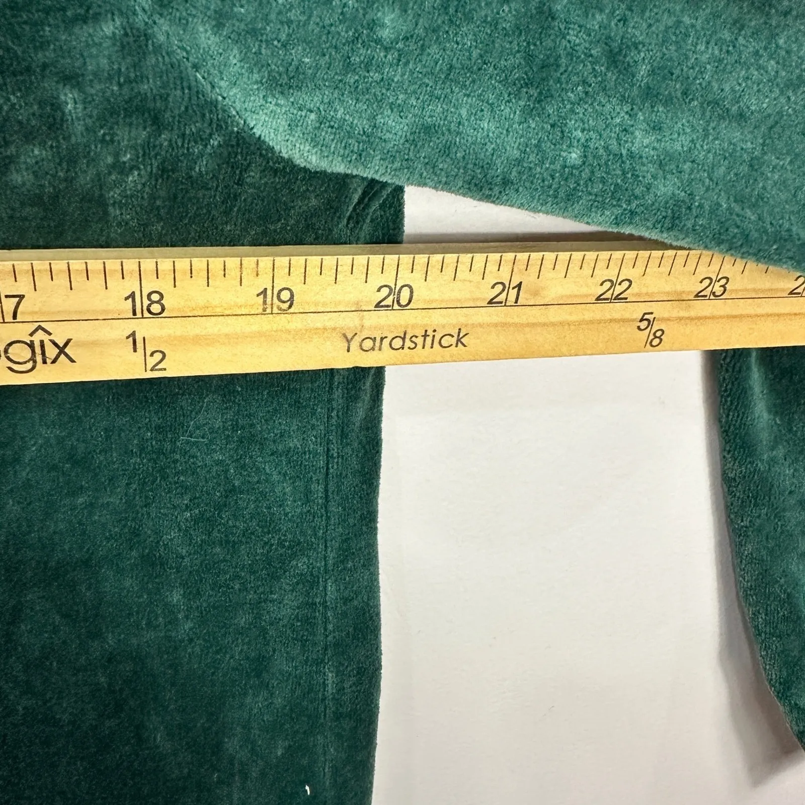 Talbots Velvet Cowl Neck Top Womens M Green Long Sleeve Blouse - Image 6