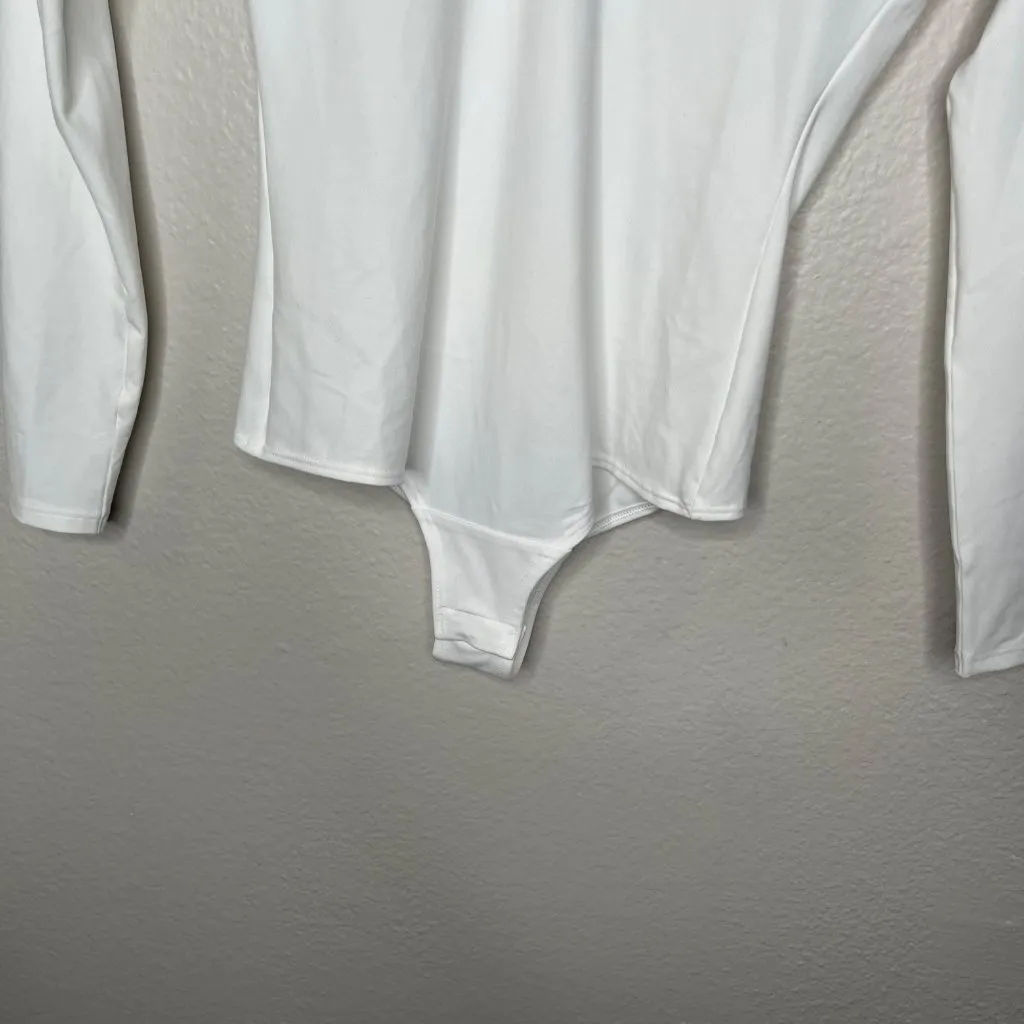 Spanx White Long Sleeve V-Neck Bodysuit Small 20291R - Image 4