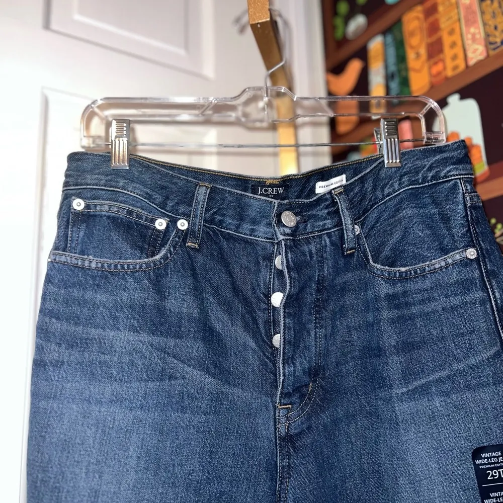 J CREW Vintage Wide Leg Jeans NWT Size 29 Tall - Image 2