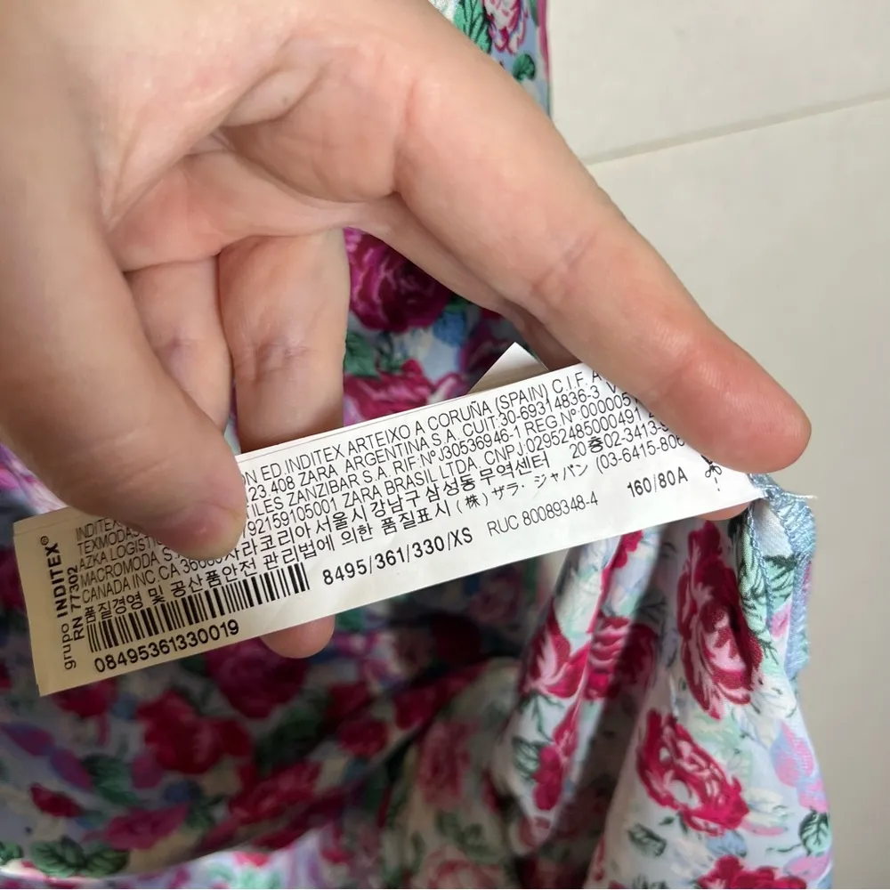 NWT Zara Satin Floral Spaghetti Strap Slip Dress Size US XS - Image 14