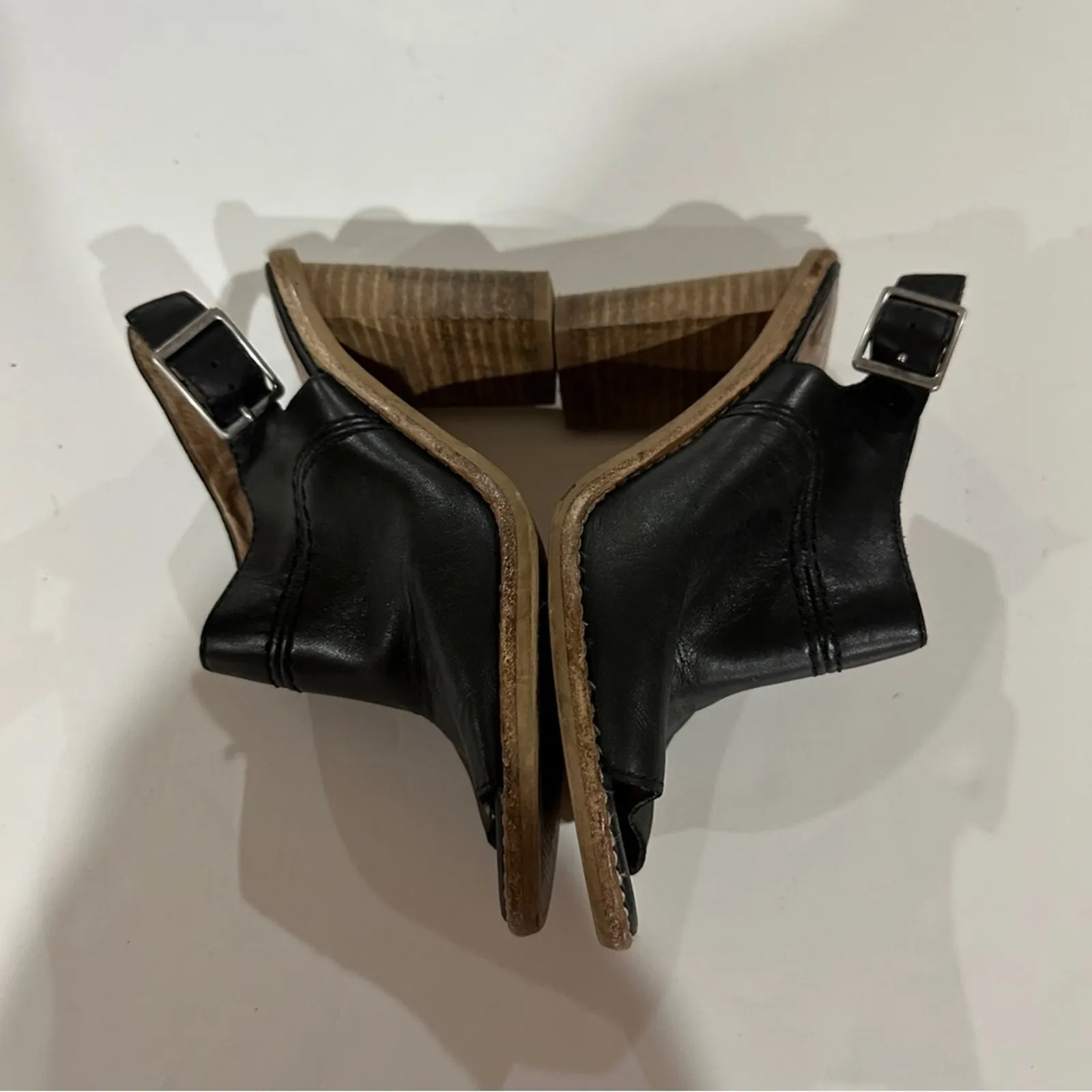 Madewell The Marie Black Slingback‎ Stacked Heel Sandal Size 6 - Image 3