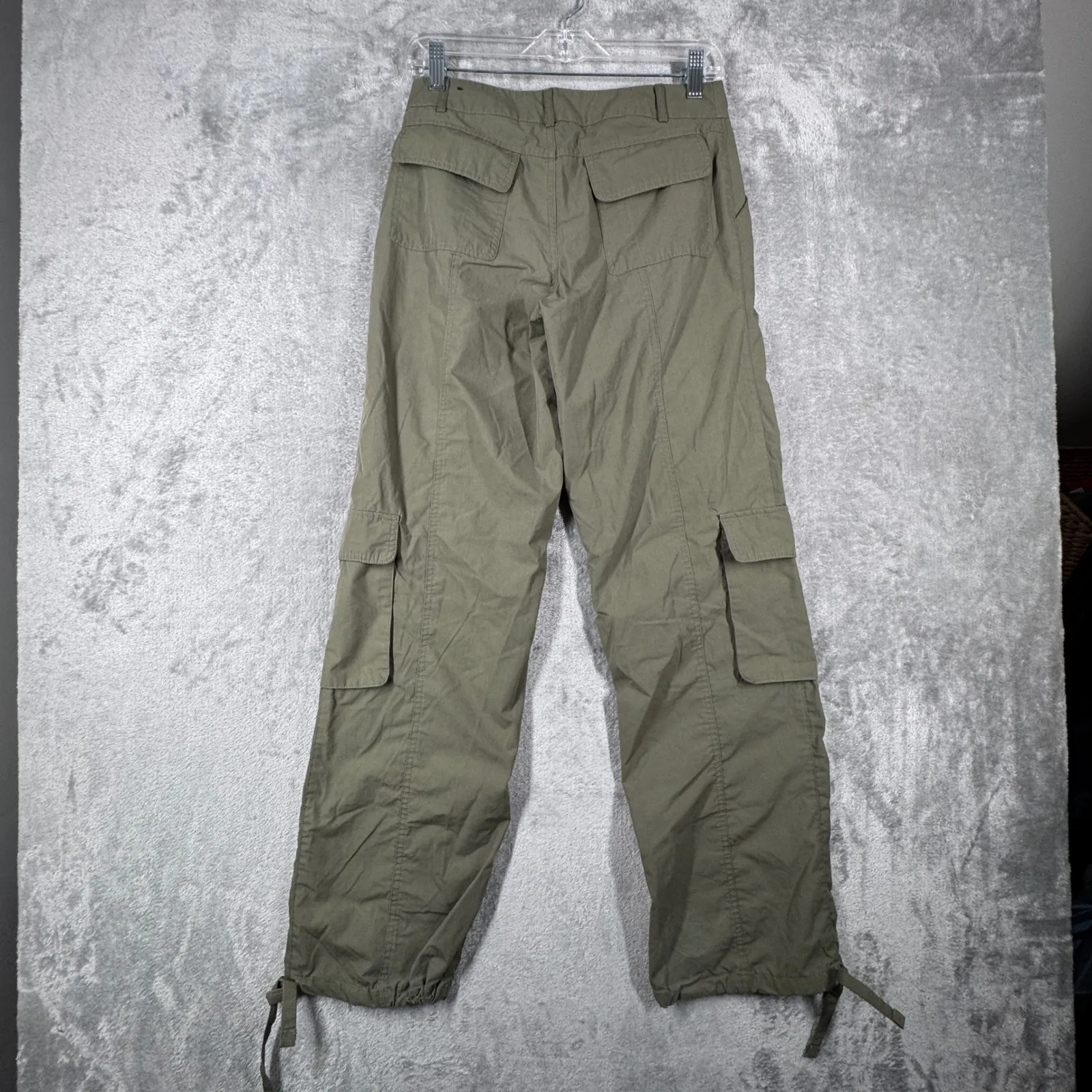 Harper & Ivy Cargo Pants Women Drawstring Olive Green Utility Streetwear Size XS - Image 3