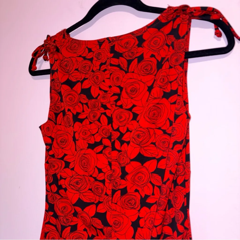 Vintage Y2K IN San Francisco Babydoll Midi Dress Women S Romantic Dark Floral - Image 8