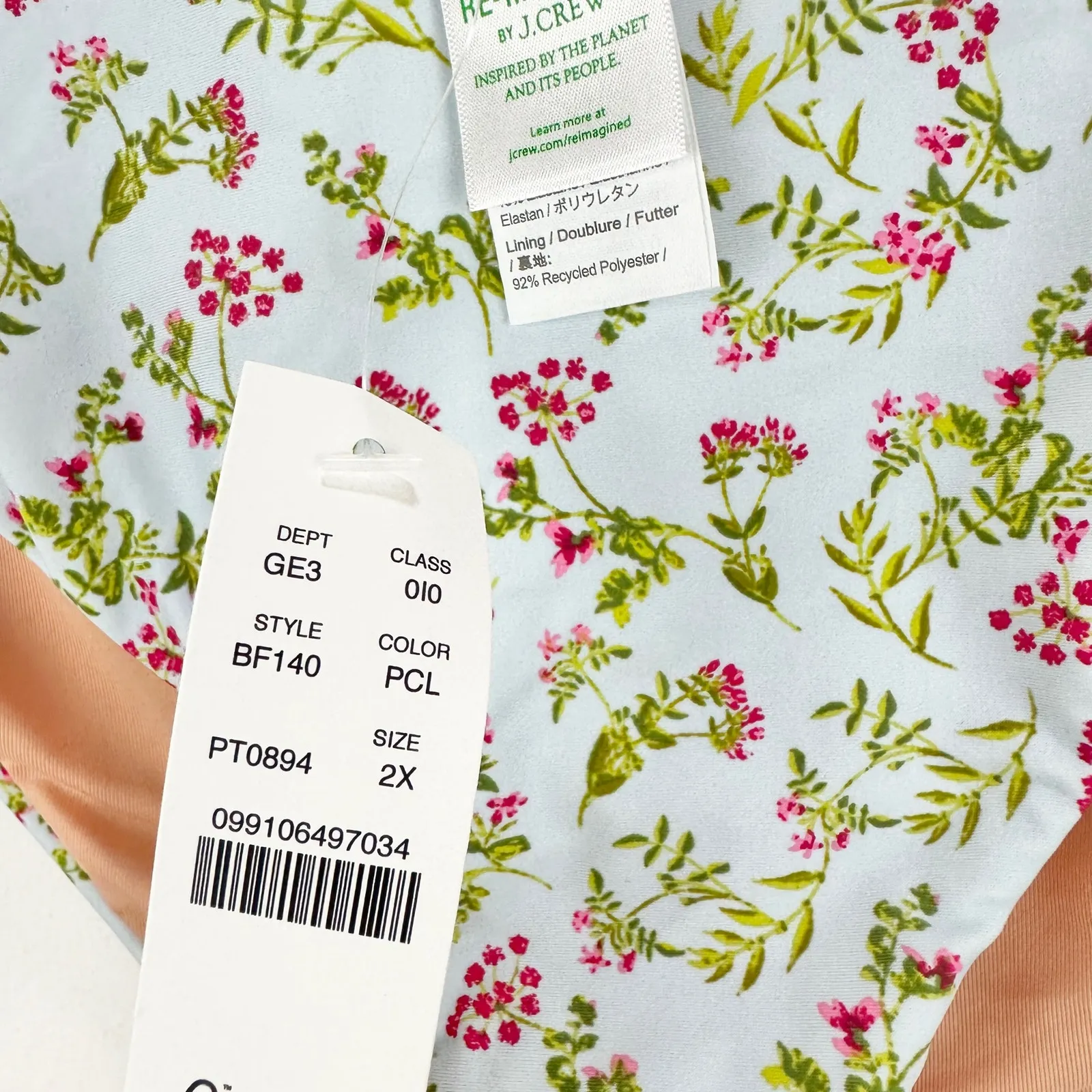 J.Crew Curved Waist Cheeky Bikini Bottom Cloud Meadow Floral Plus Size 2X NWT - Image 5