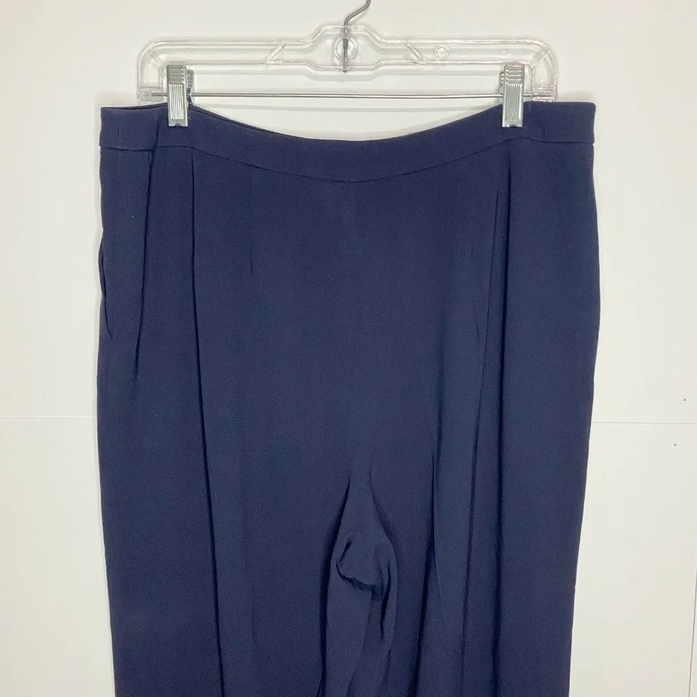 Talbots Women's Sz 14 (34x28) Pleated Pants Navy Blue Dress Career Stretch Lined - Image 5