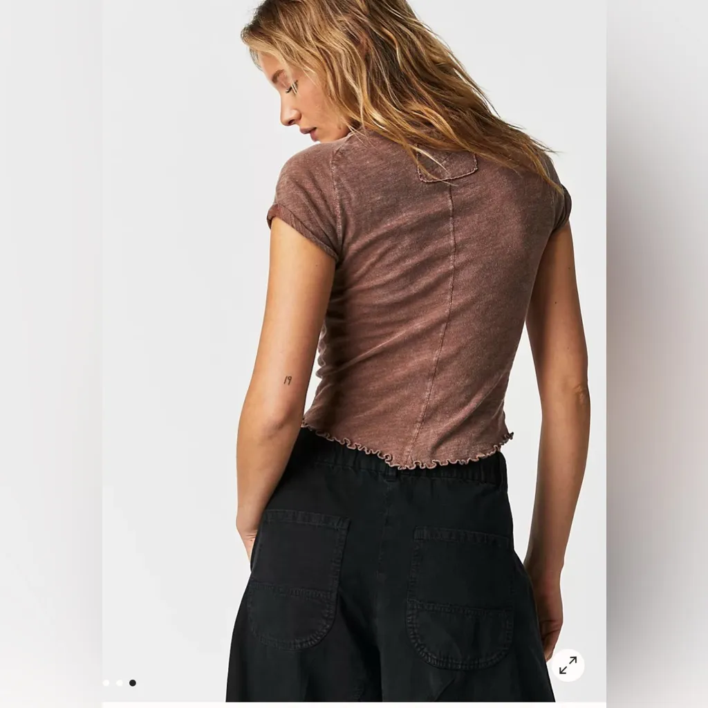 New! Free People We the Free Be My Baby Tee - XS Desert Topaz - Image 3