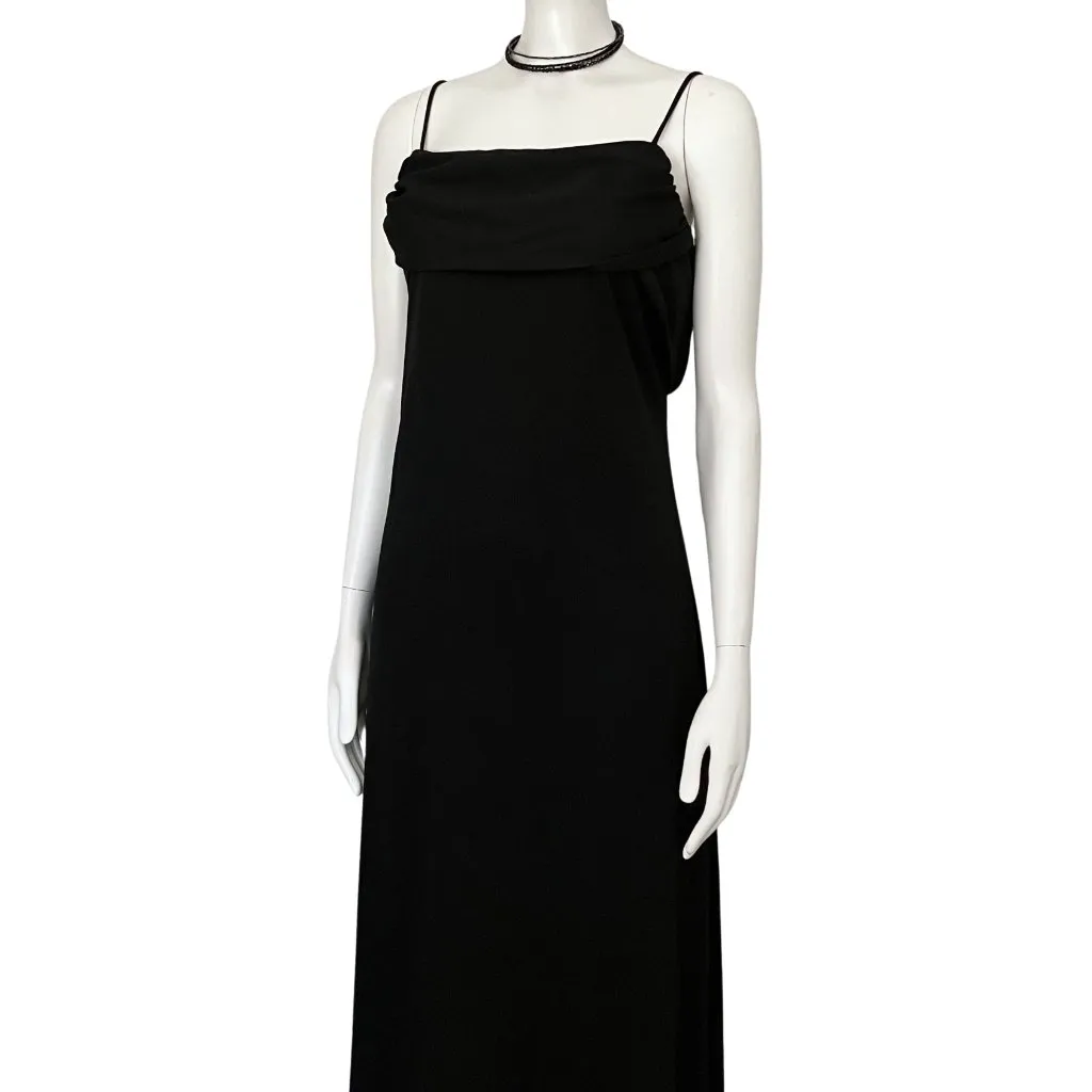 Vintage 90s Black Prom Dress Back Sash. Medium 8. Whimsigoth Gothic Glam Formal - Image 9