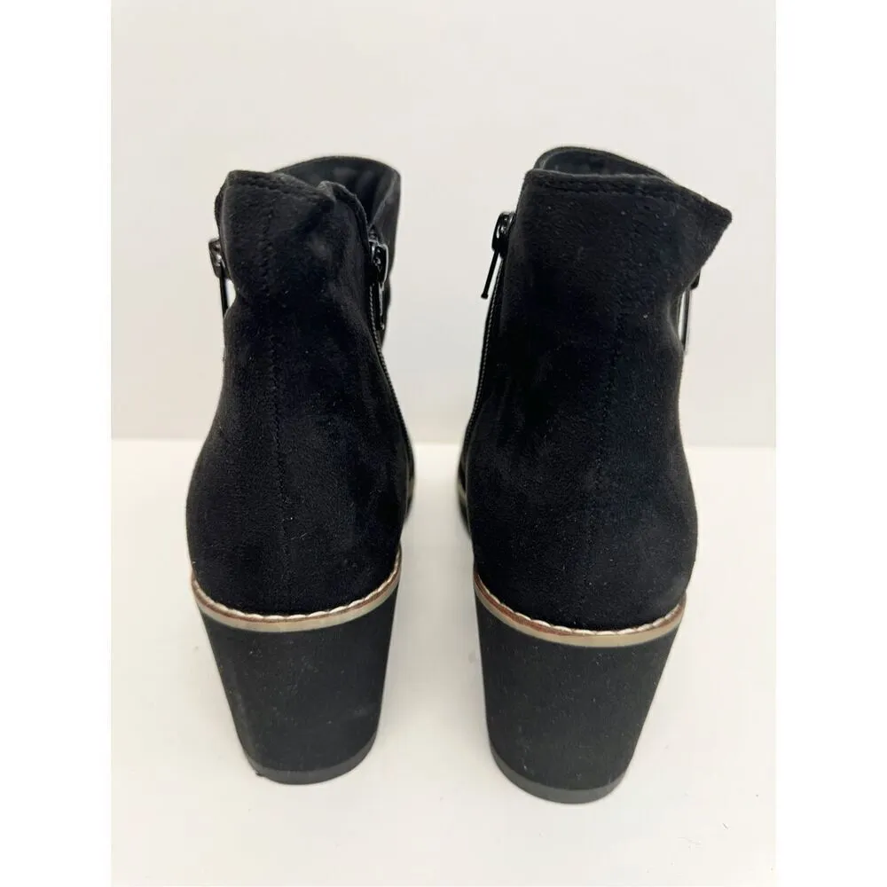 Easy‎ Spirit Boots Size 9.5 Black Suede Jayda Wedges Ankle Booties - Image 8