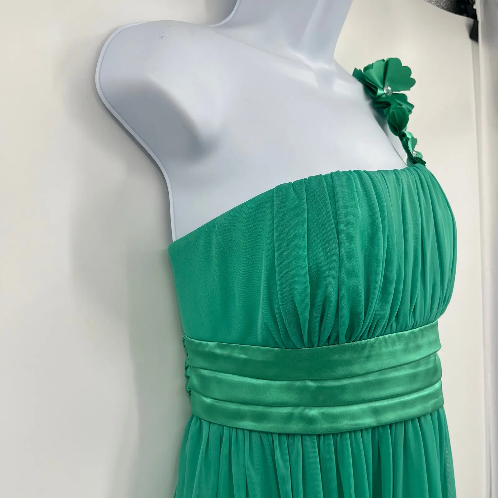 Y2K Sequin Hearts One Strap Babydoll Dress Sz L Hoco Floral Coquette Romantic - Image 4