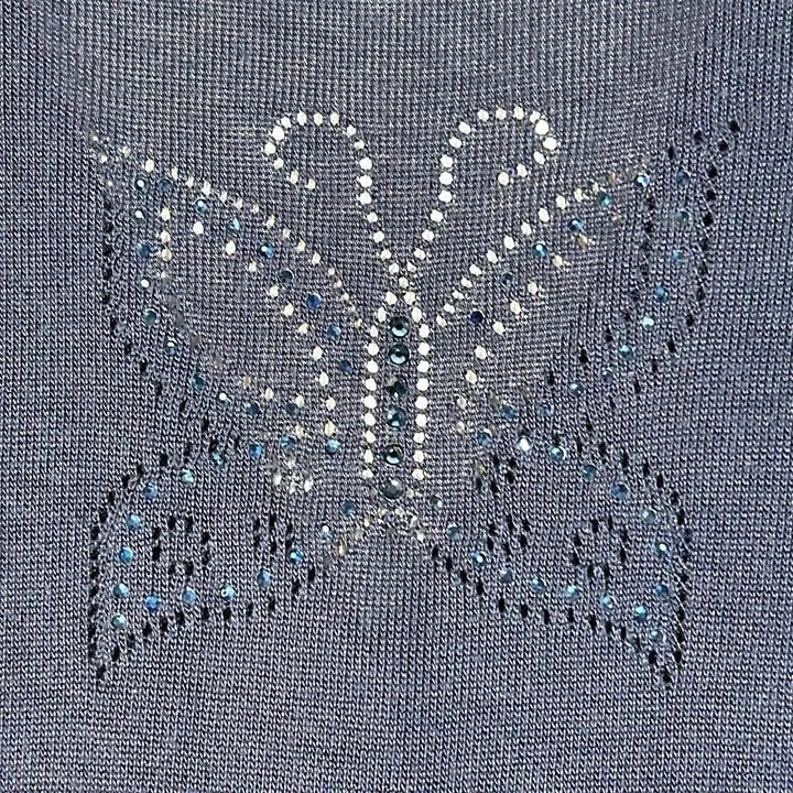 Olga Santini‎ Butterfly Cardigan Sweater Blue Size L - Image 3