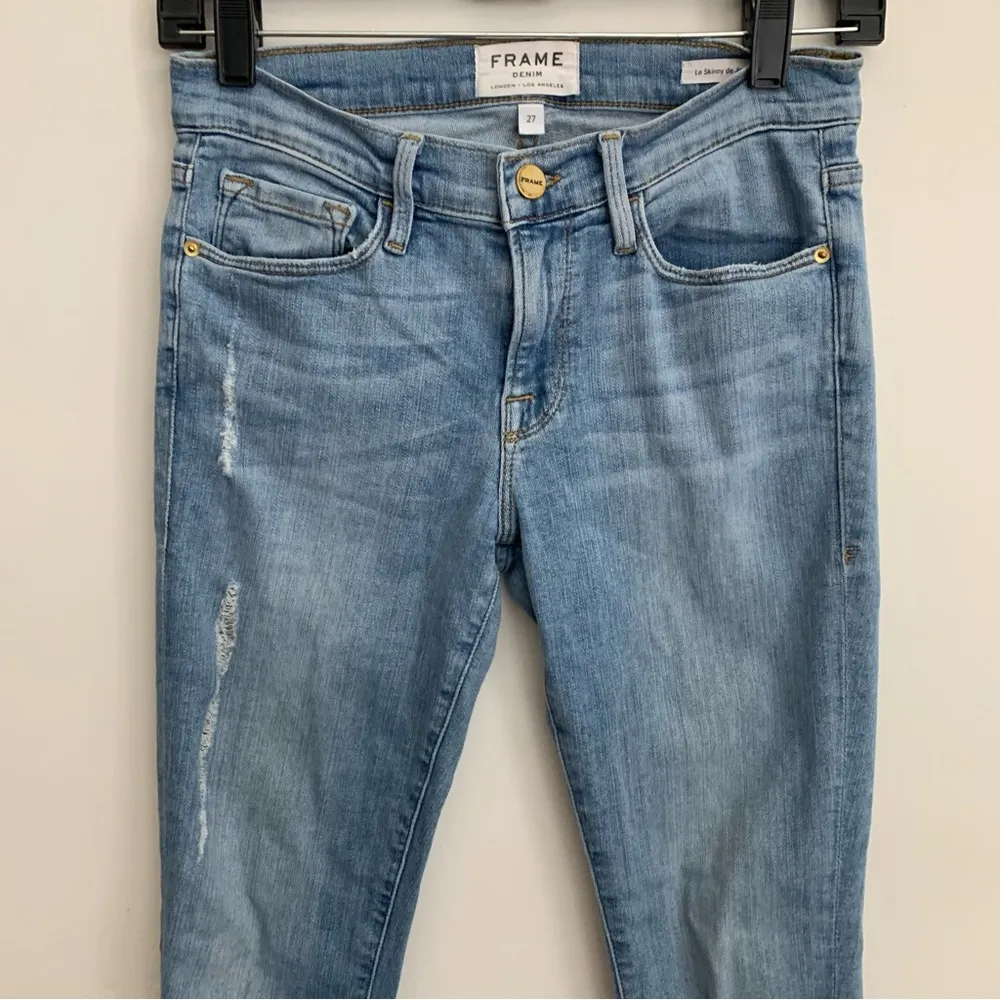 Frame Le Skinny De Jeanne Distressed Miramonte Wash Jeans Size 27 - Image 5