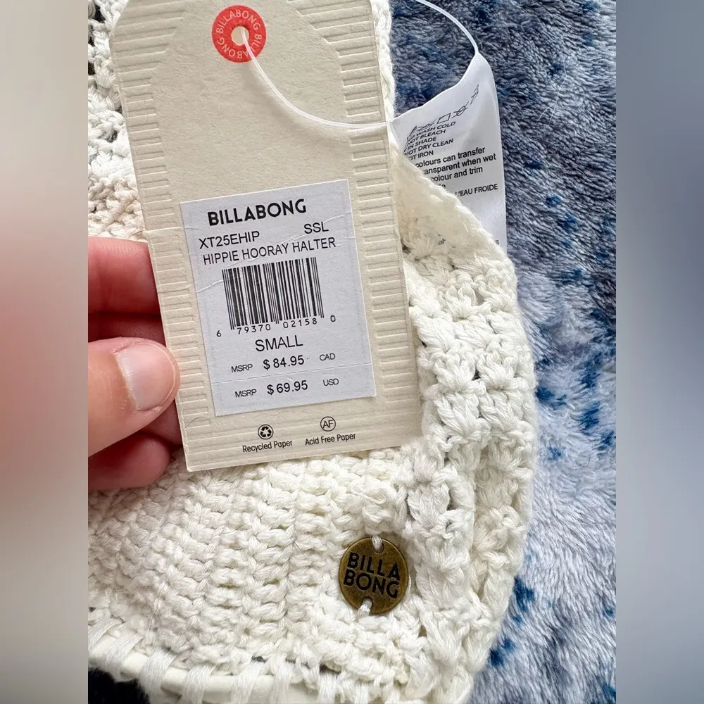 NWT Billabong Crochet Bikini Set – White/Black - Image 3
