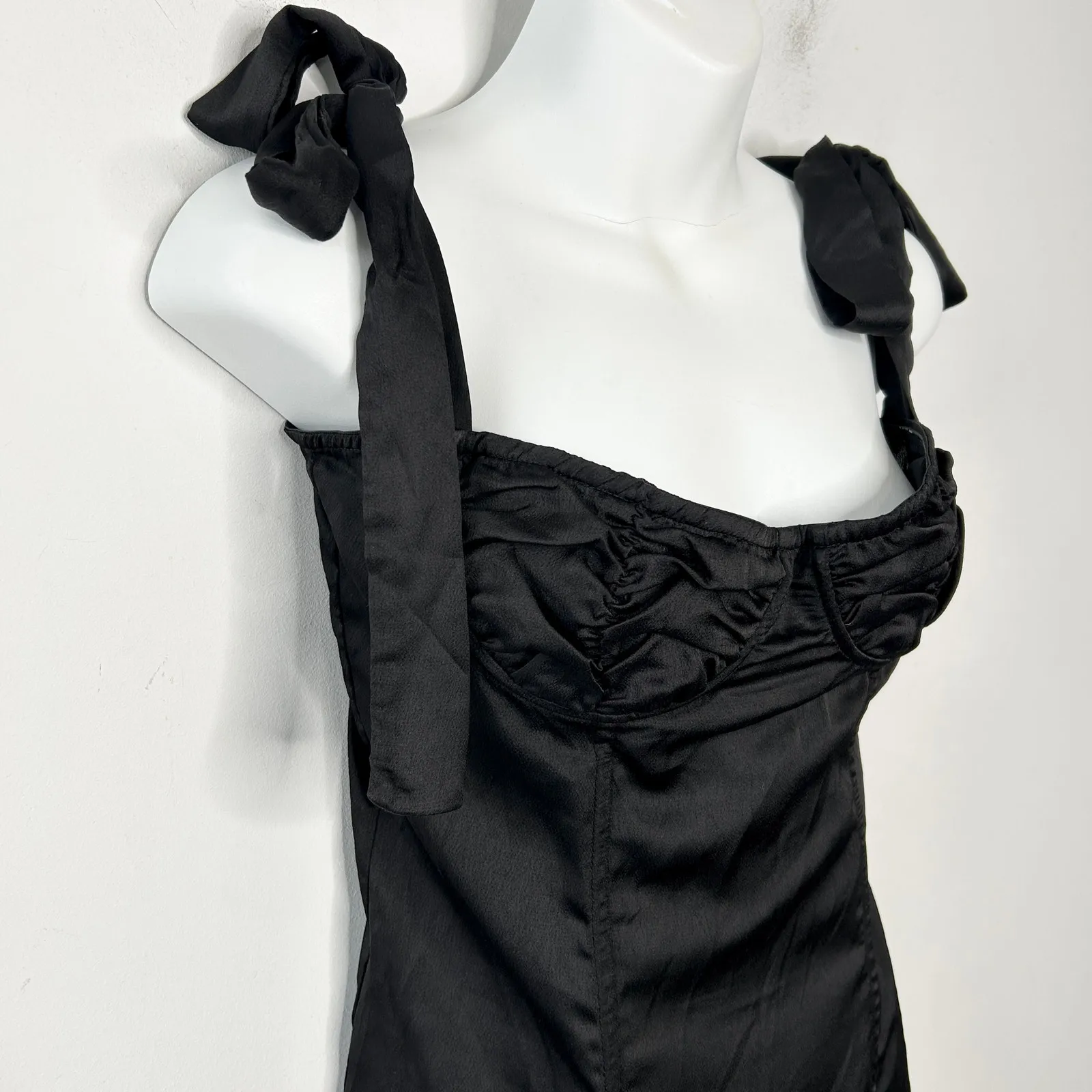 LIONESS Bustier Top Womens Size Medium Satin Balletcore Cyberpunk Whimsical Goth - Image 7