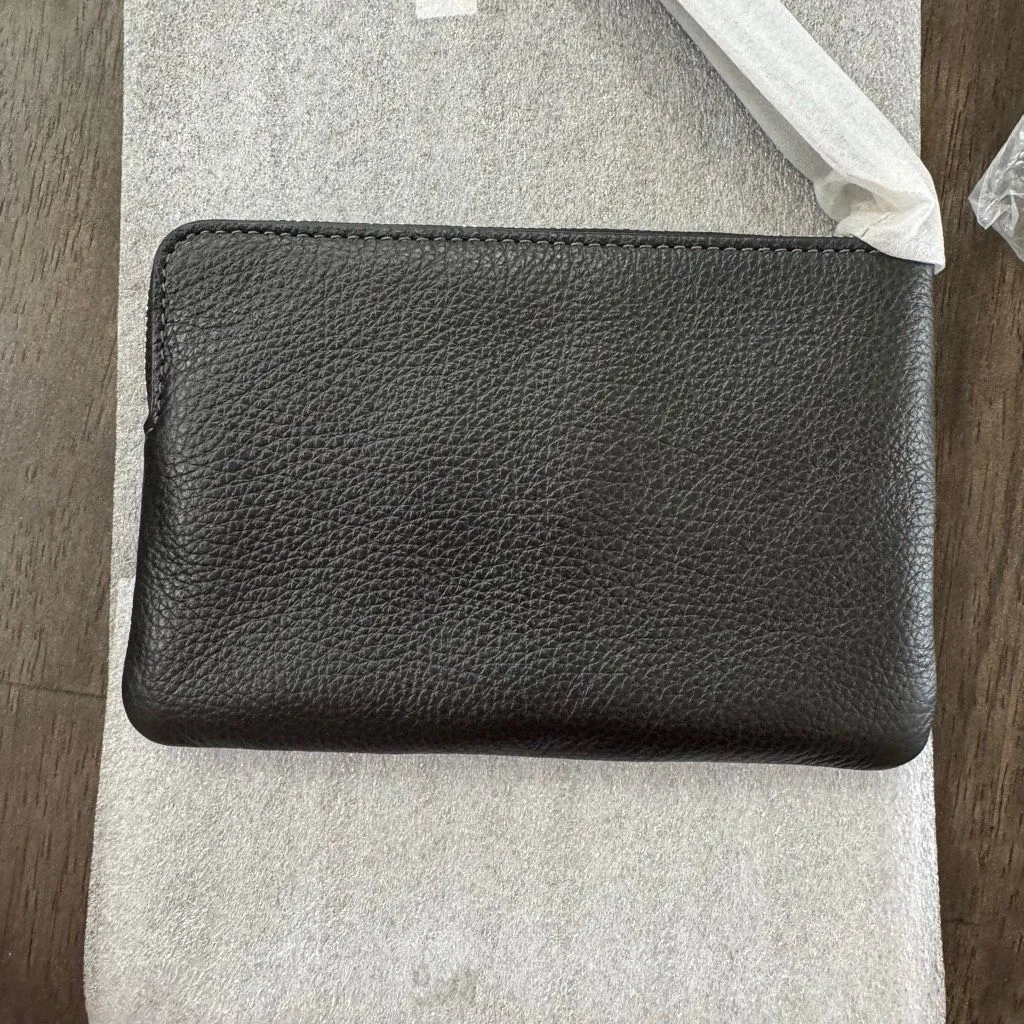 Coach Corner Zip Wristlet Black Pebbled Leather - Image 6