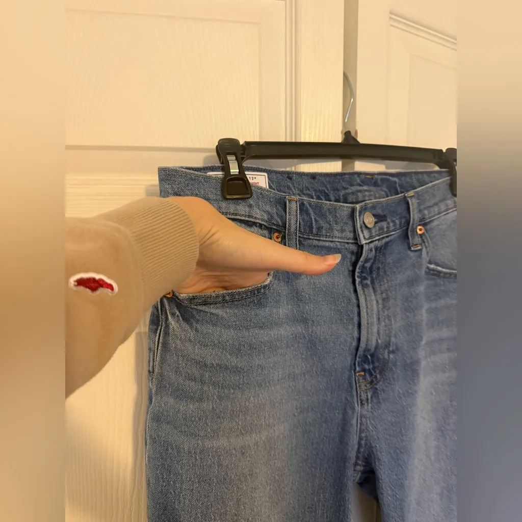 Women's High Rise 90's Slim Straight Medium Wash Straight Jeans Size 31 12R - Image 3