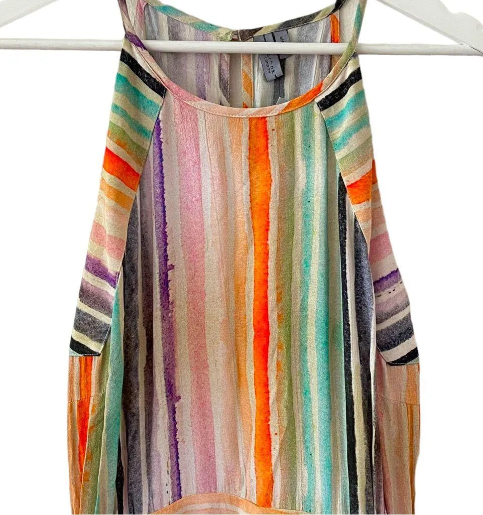 NWT Anthropologie Blank London Gallery Row Watercolor Stripe Print Jumpsuit S - Image 6