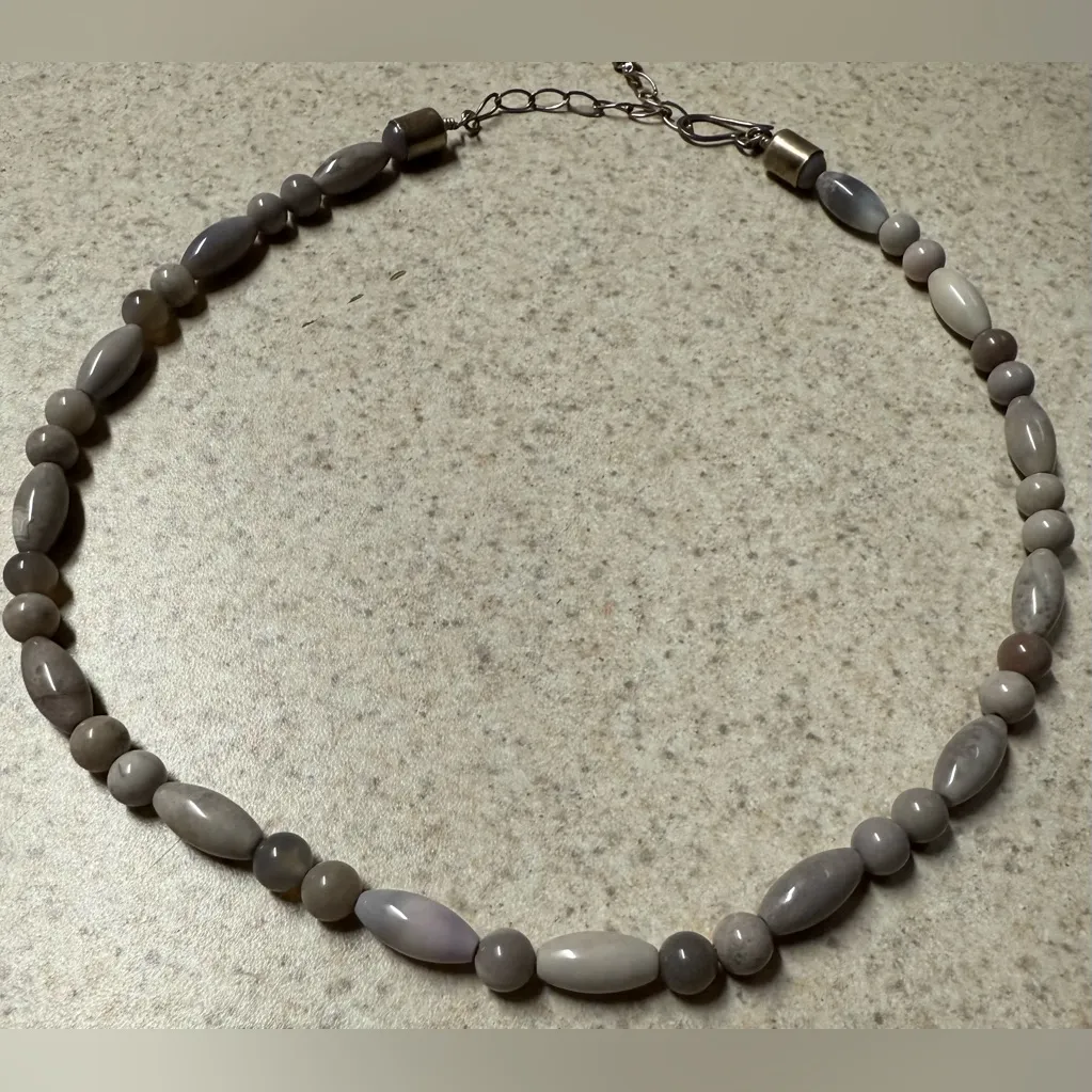 Jay King Graduated Gray .925 Agate Stone Necklace - Image 6