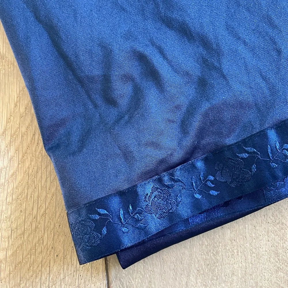 Vintage Satin Navy Blue Slip Skirt - Image 4