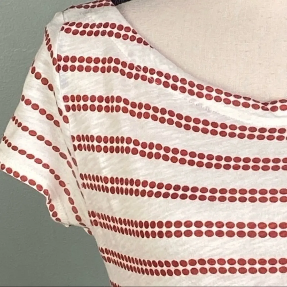 PILCRO red and white striped t-shirt with 2,back keyholes with ties. Small. EUC - Image 3
