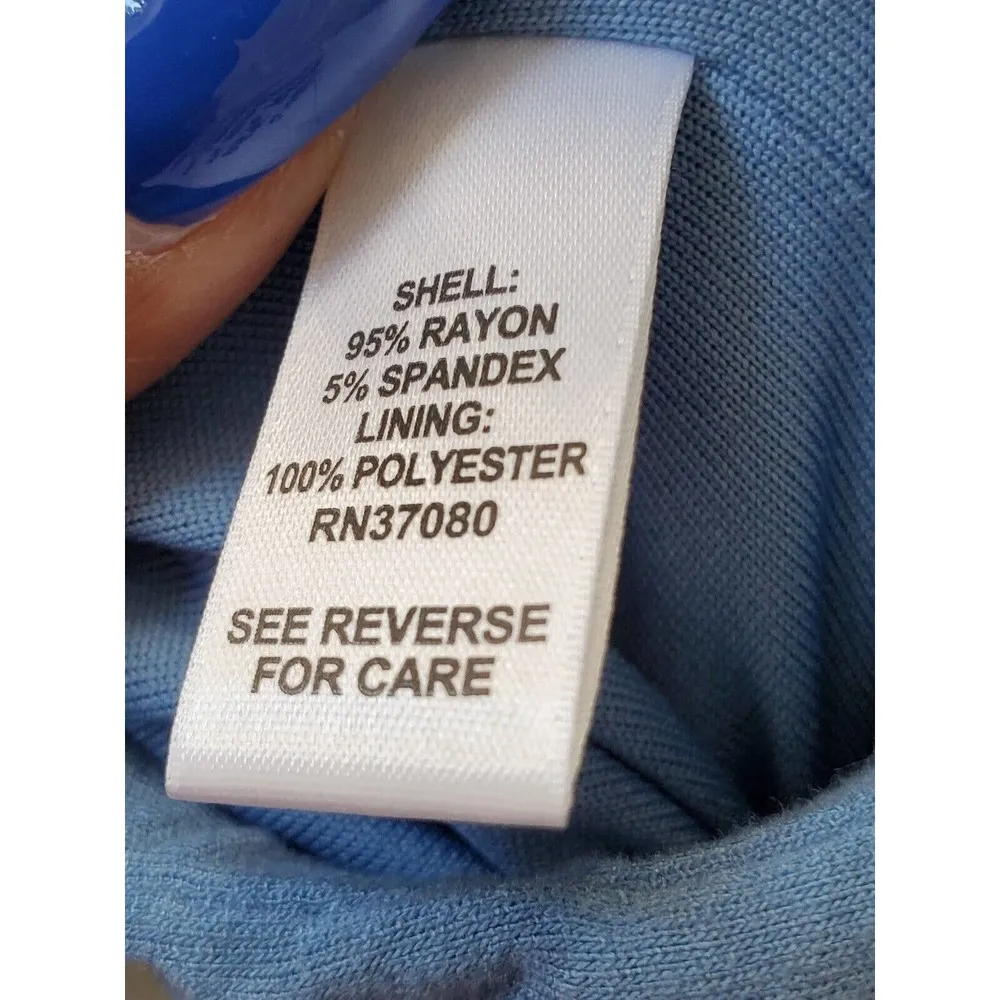 Cato Women's Blue Floral Rayon Square Neck Sleeveless Long Maxi Dress Size Large - Image 9