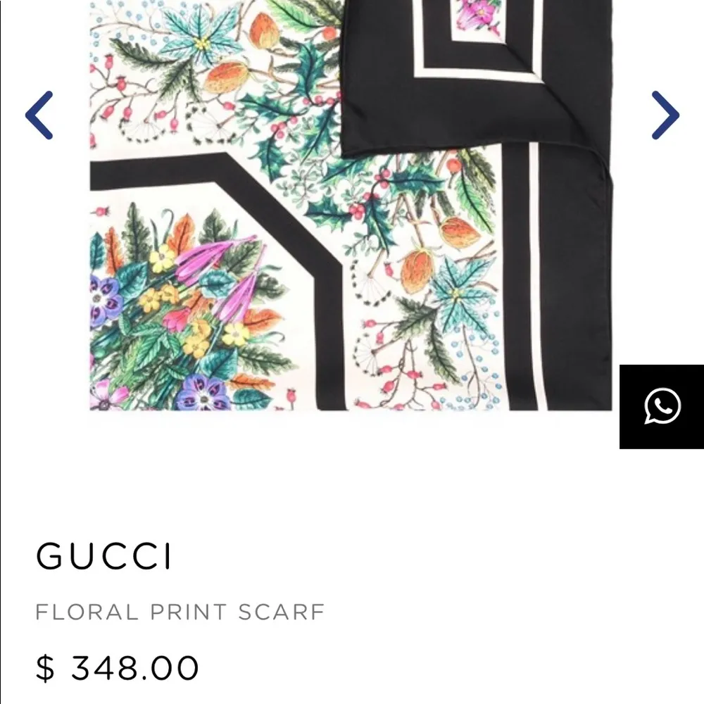 NWT Gucci Silk Scarf with Floral Print - Image 2