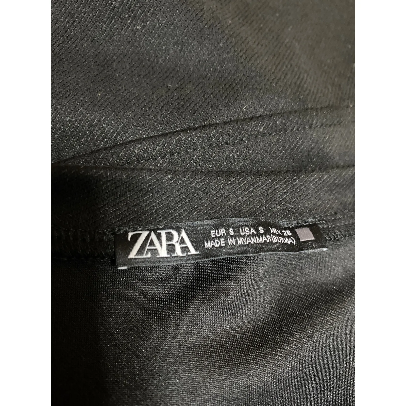 Zara Black Short Sleeve Crew Neck T Shirt Tee Shift Faux Pocket Mini Dress Sz S - Image 3