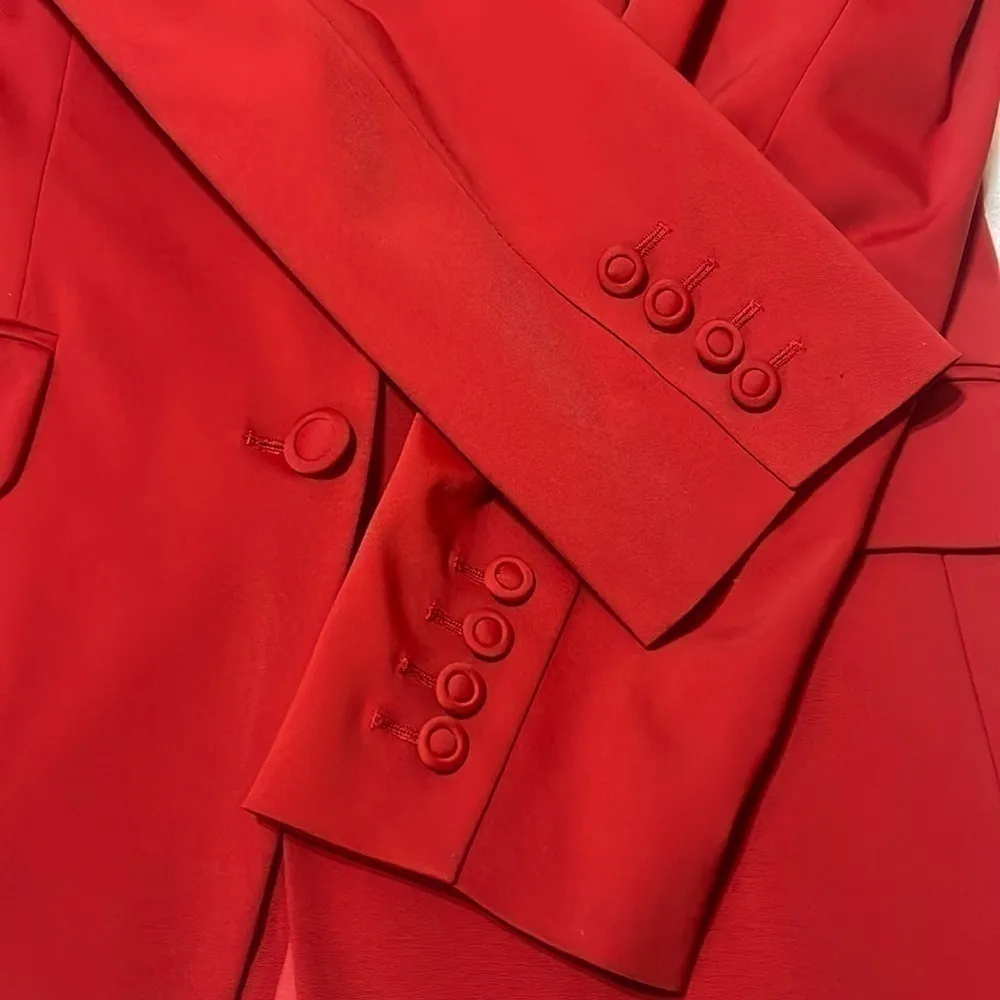 MONDI Red Women’s Blazer, Label says 42 Fits like oversized 6 or true to size 8 - Image 7