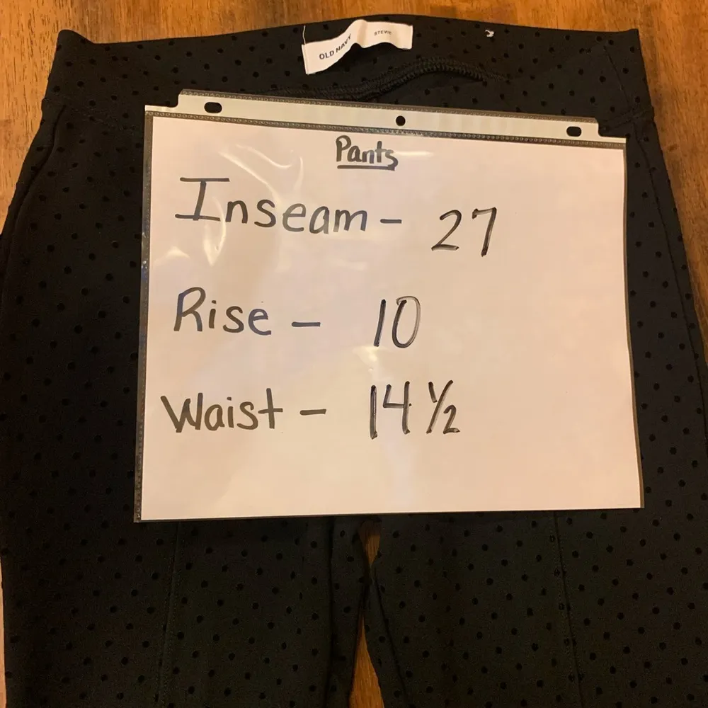 Old Navy pants women’s medium black Stevie Swiss dots stretch pant ankle length - Image 7