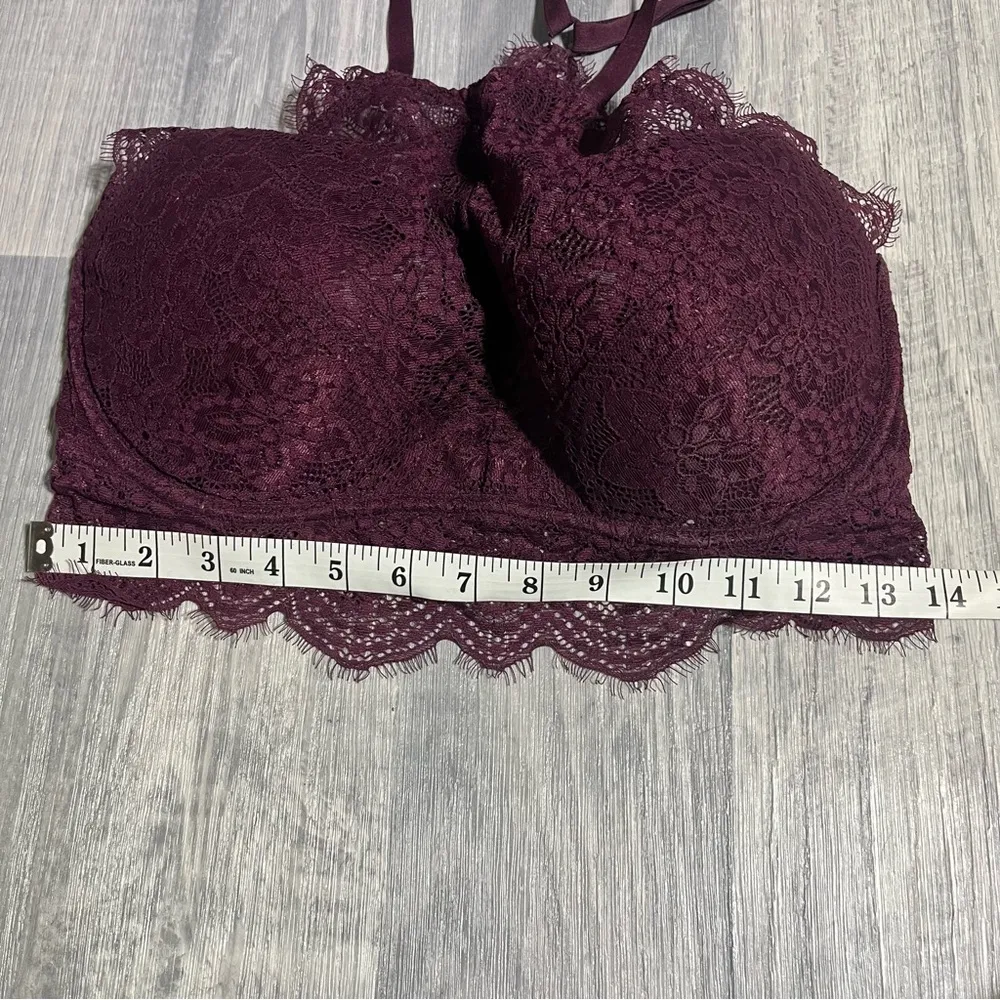 PINK Victoria’s Secret Burgundy Red High Mock Bra; D/DD Women’s - Image 2