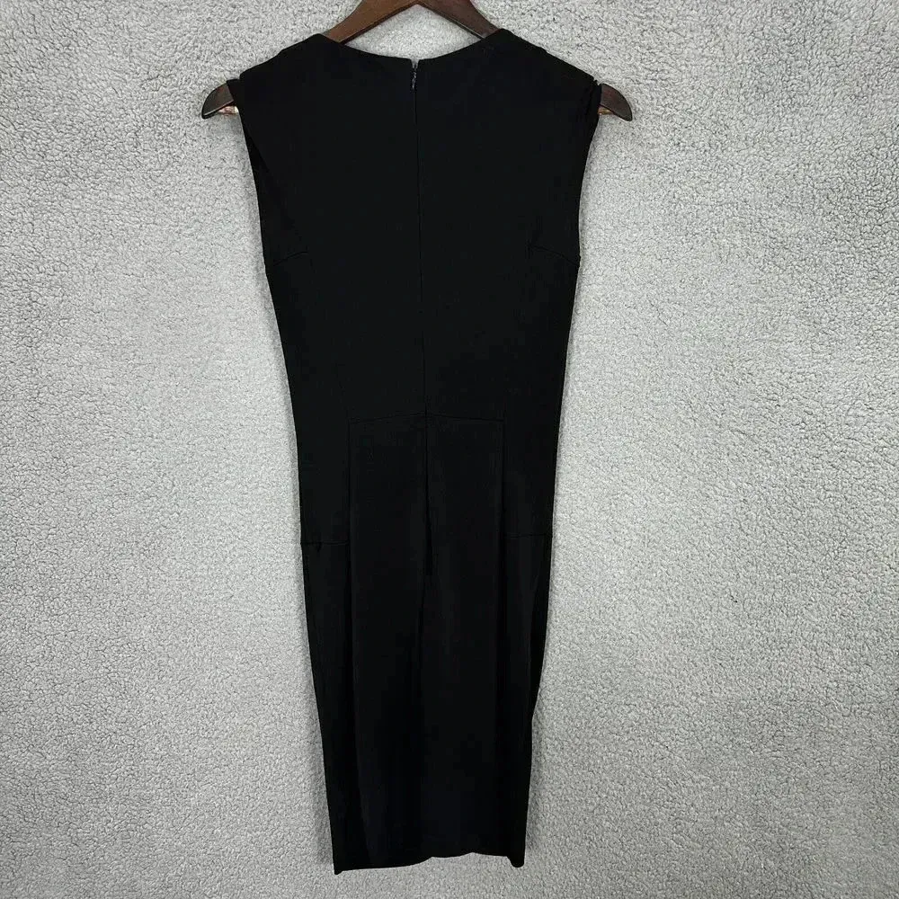 Aqua dress womens 2 black ruched bodycon cap‎ sleeve stretch party event LBD - Image 6